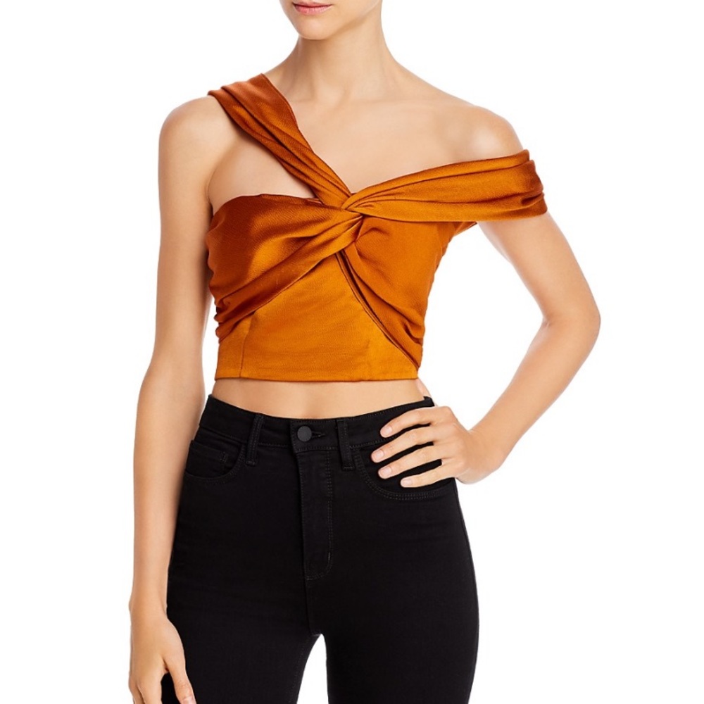NWT Amur Xena draped satin crop top
